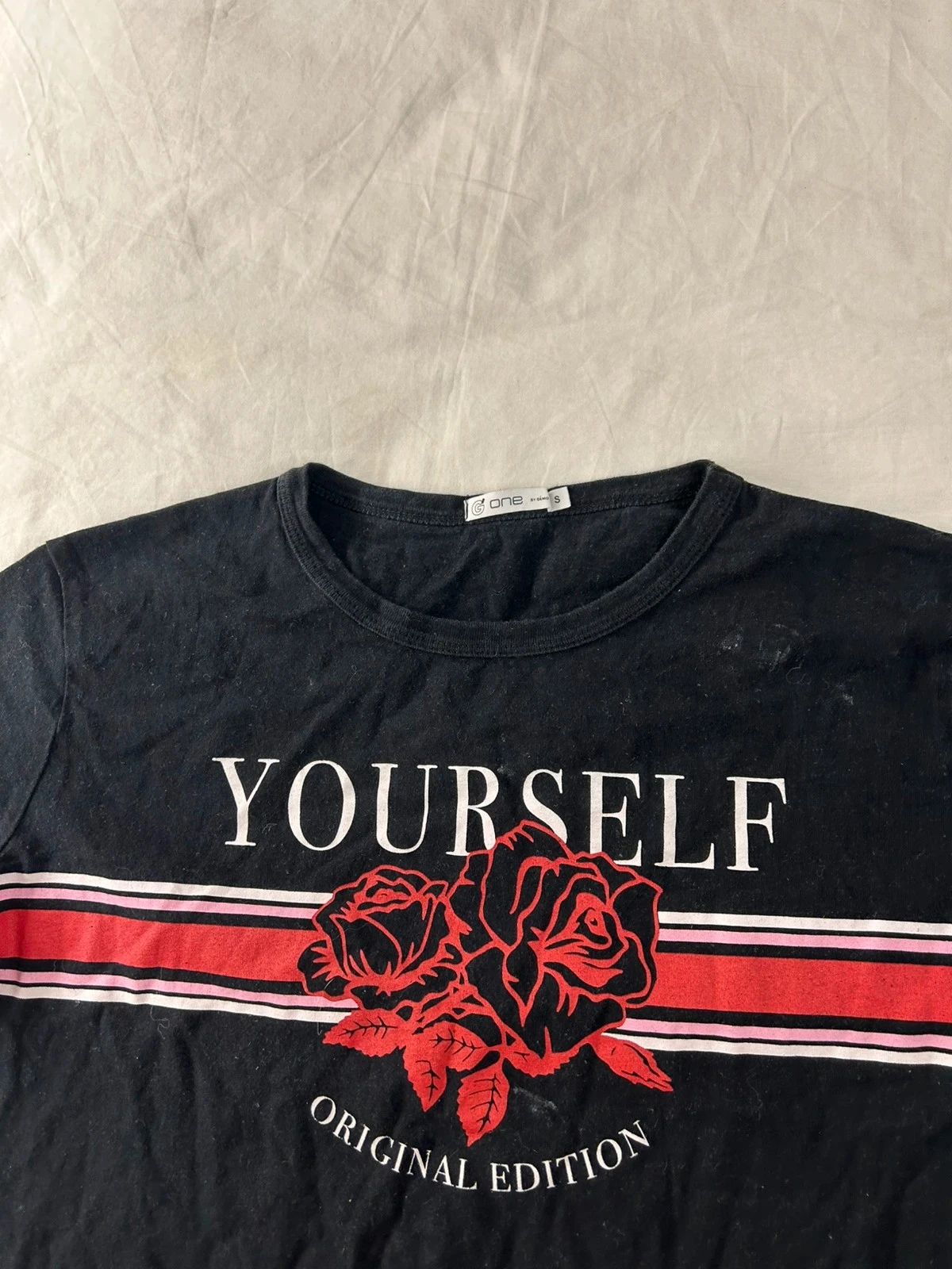 T-shirt preto com estampa yourself Gémo tamanho S – photo 2